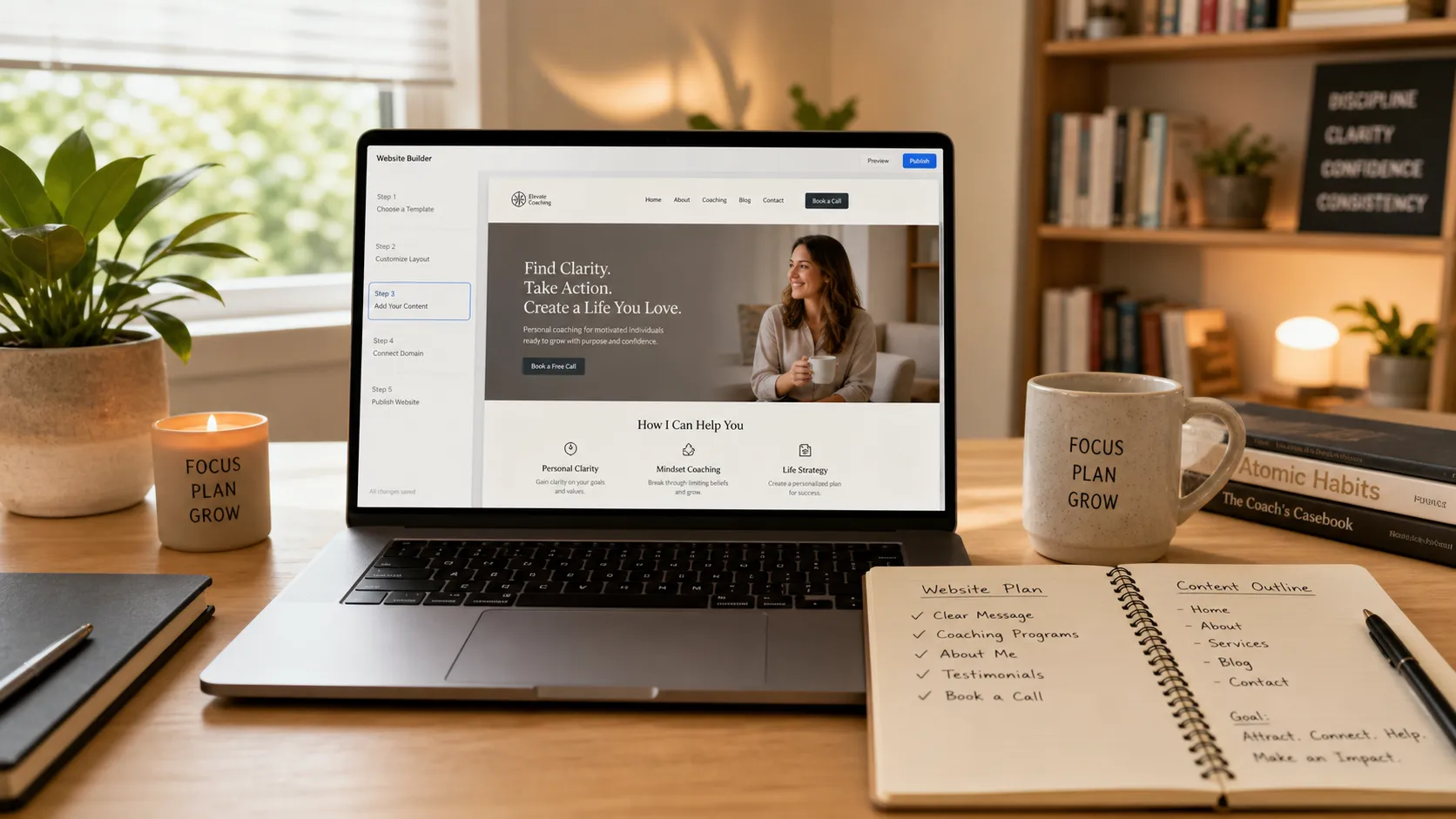 Coach bouwt zelf een professionele website met de Website Blueprint